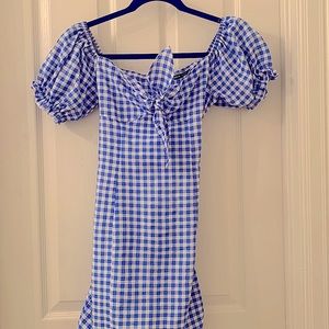 Blue plaid shein dress